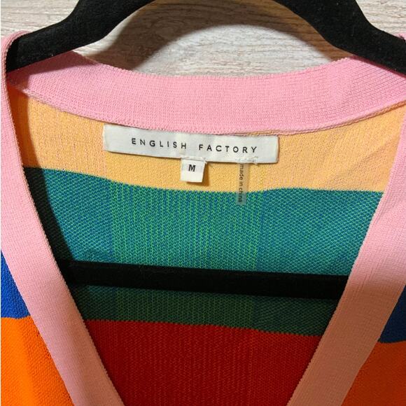 English Factory Colorblock 70s Multicolor Cardigan - Size Medium - Picture 2 of 5